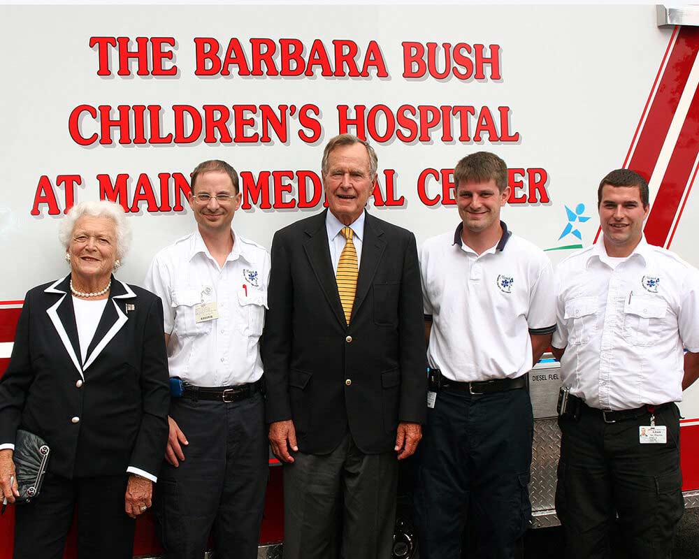 President George H.W. Bush and Barbara Bush with Angel One