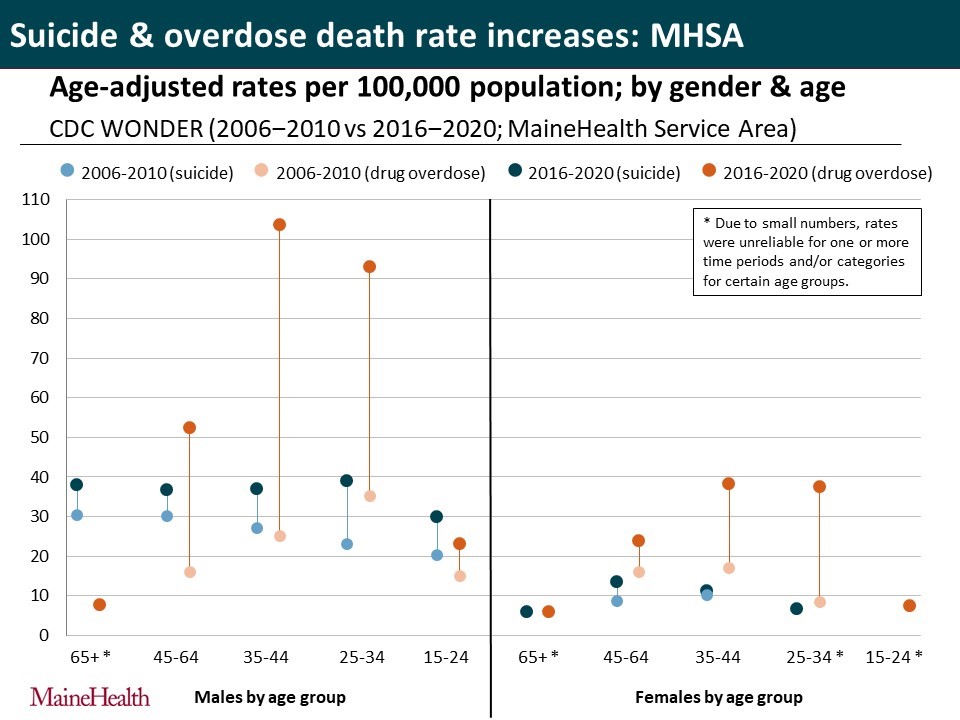 Suicide and Overdose Rate Graph