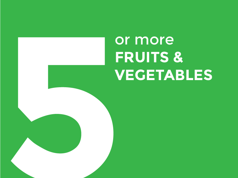 Five or more fruits & vegetables