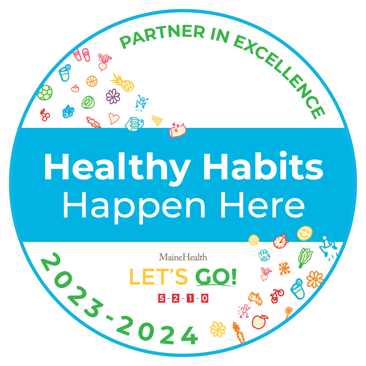 LetsGo Partner in Excellence 2022-2023 Healthy Habits Happen Here Seal