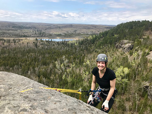Madeline Youngberg rock climbing