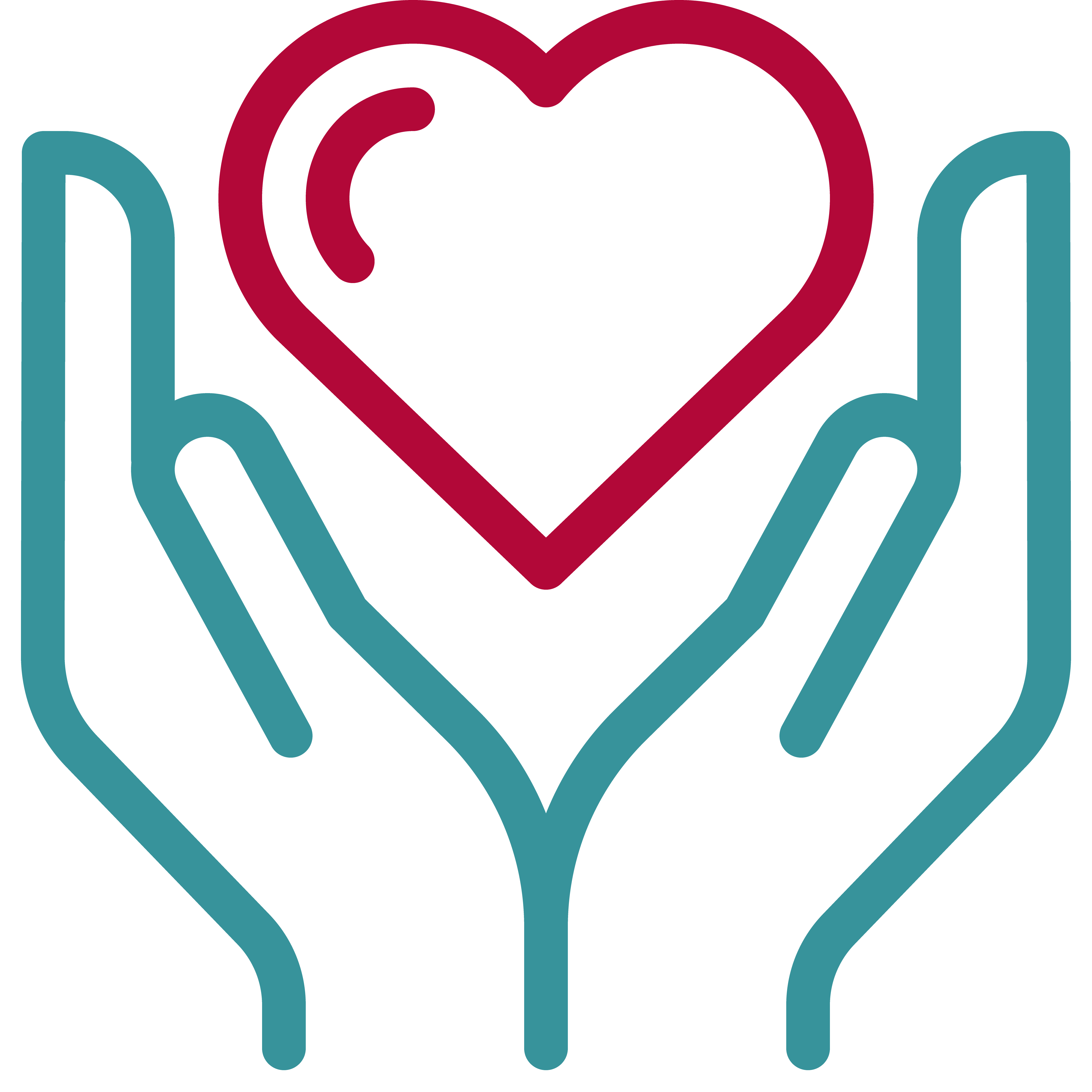 Heart in hands icon