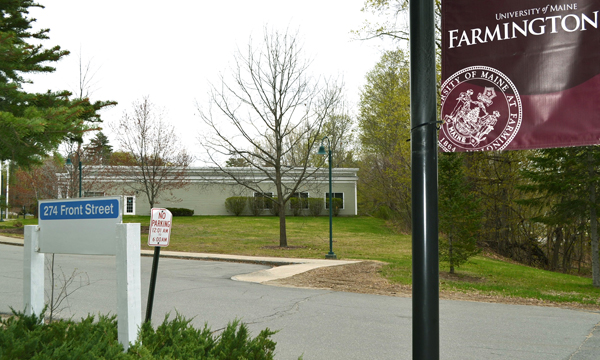 Exterior photo of the University of Maine Farmington COVID Clinic