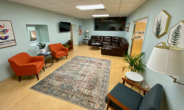 Waiting area at the newly renovated Portland Peer Center