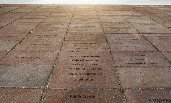 bricks engraved with donor names and sentiments
