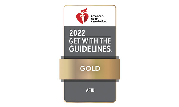 AHA 2022 Get with the Guidelines Gold Award for Afib care