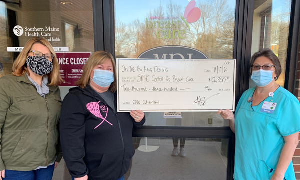 On the Go Hair Designs Donates $2,300 to SMHC's Breast Cancer Patients |  MaineHealth
