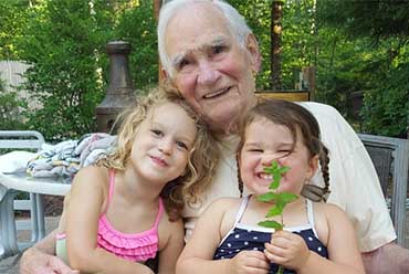 grandfather with two grandkids